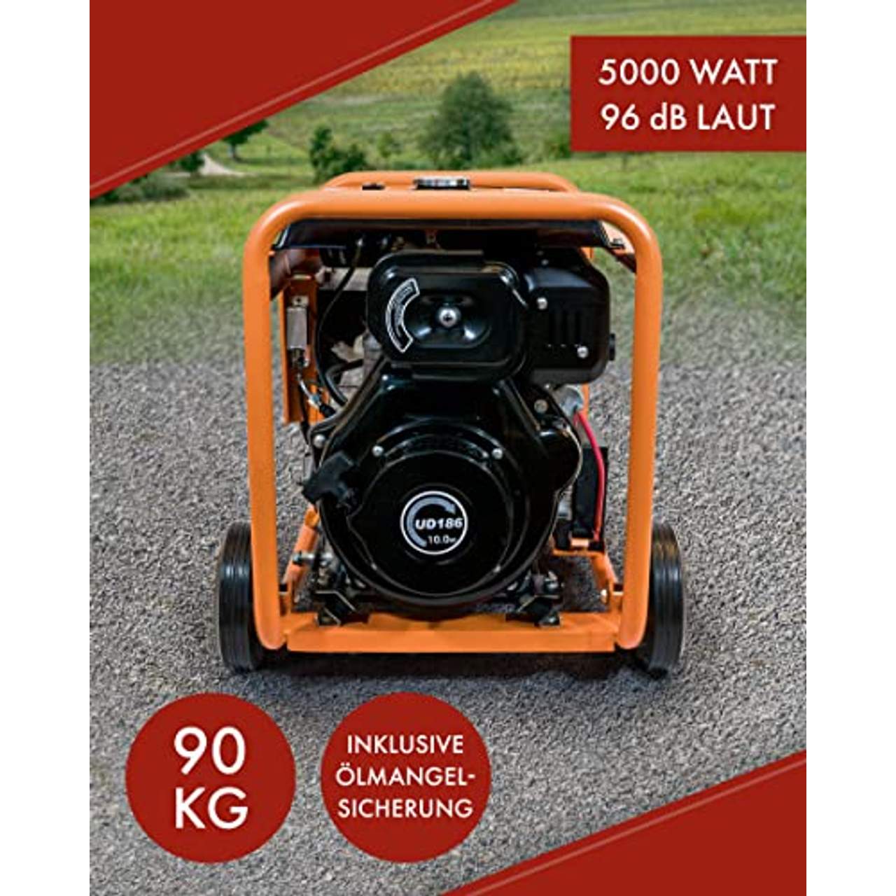 Stromerzeuger KW5500 1-Phasig 5000Watt Diesel Generator Notstromaggregat