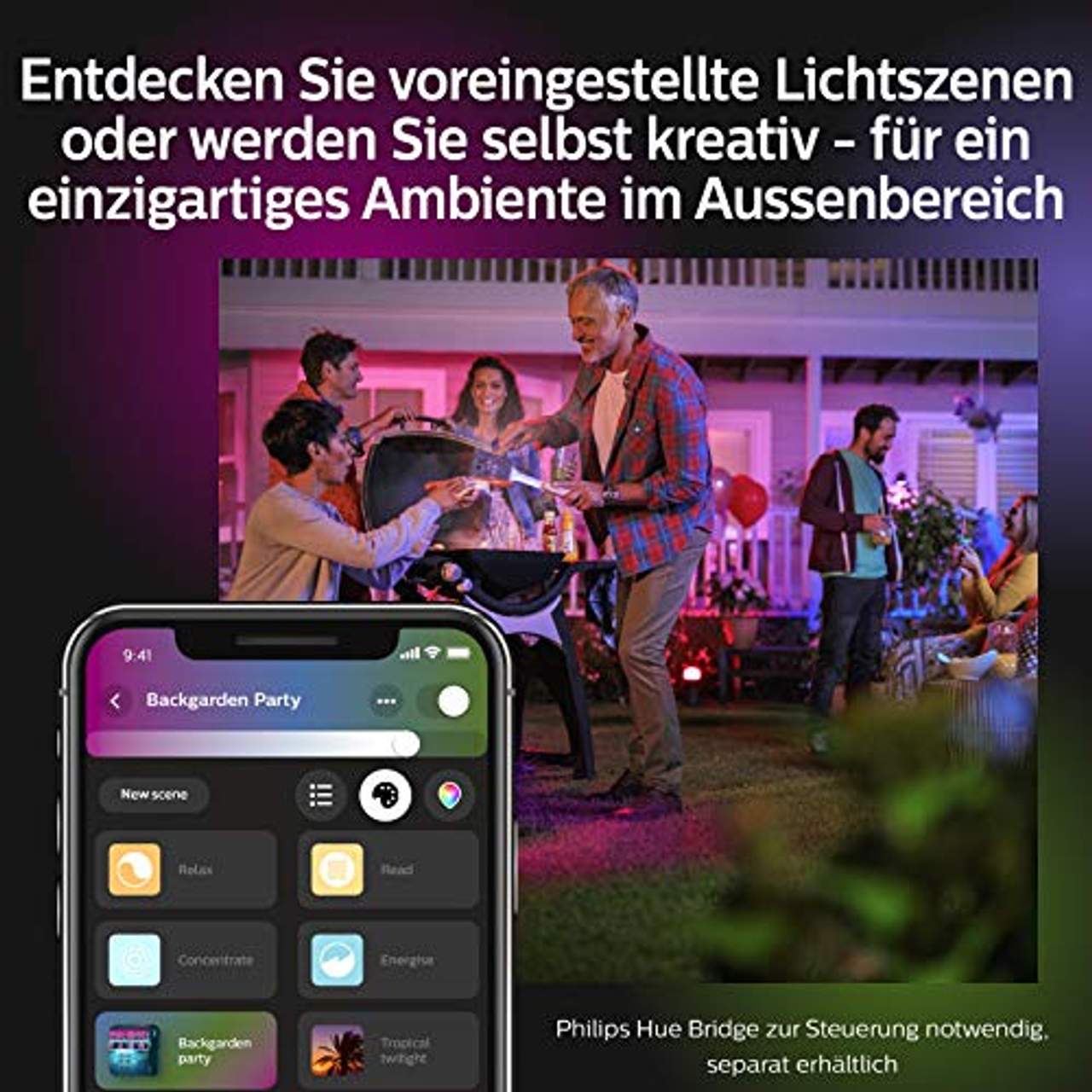 Philips Hue White and Color Ambiance LED Wandleuchte Impress