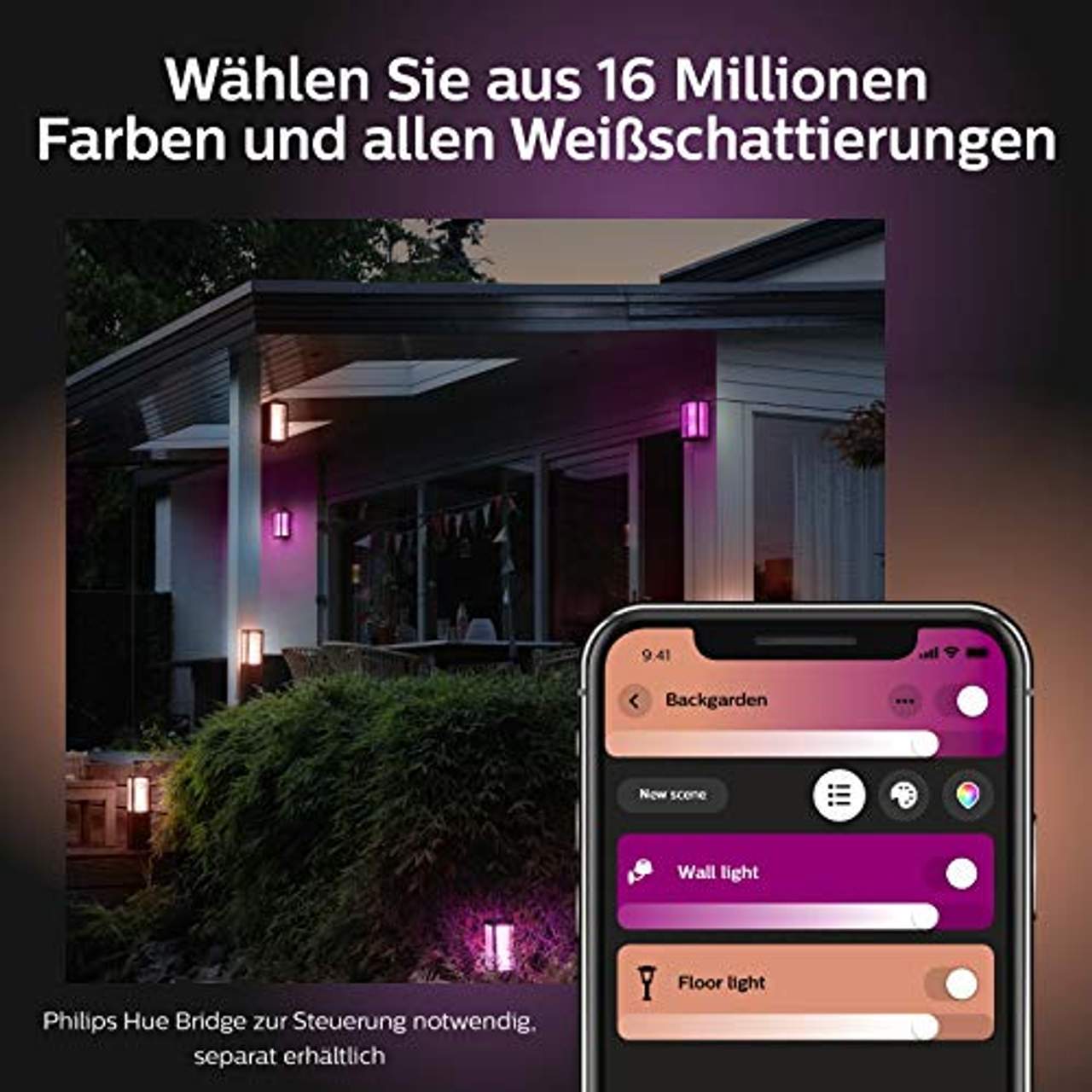 Philips Hue White and Color Ambiance LED Sockelleuchte Impress