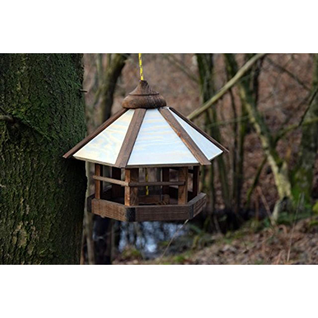 dobar 21390 Vogelfutterhaus Camouflage Vogelfutterstation aus Holz