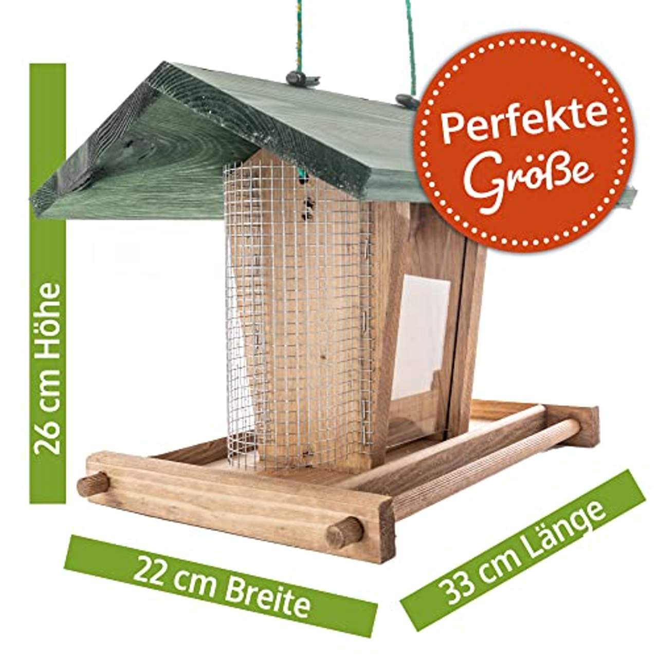 zooprinz Vogelhaus zum aufhängen nachhaltiger Vogelfutterspender