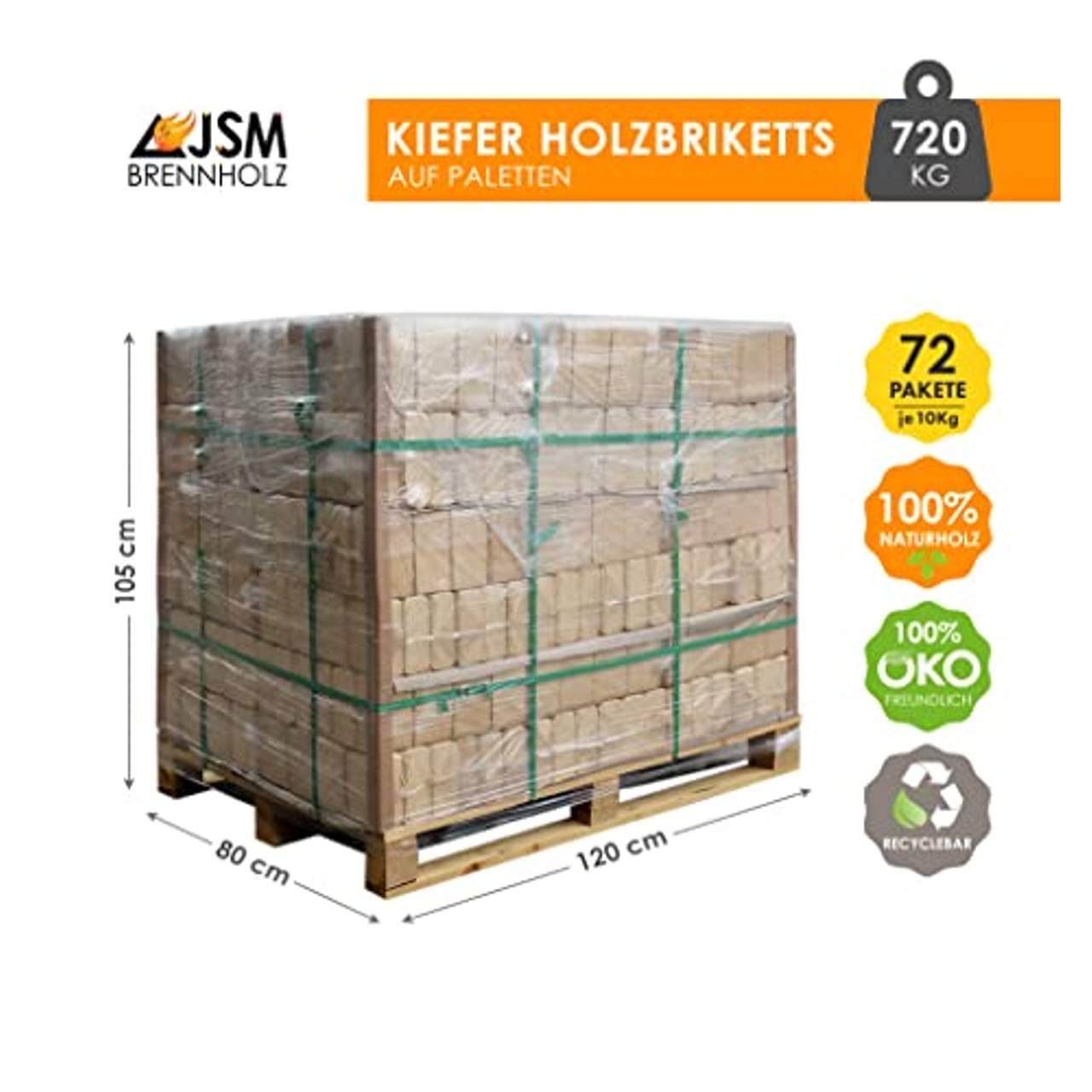 JSM-Brennholz Holzbriketts aus Kiefernholz