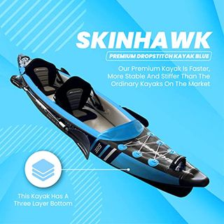Skinhawk Blau KAJAK-2 Personen-Drop-Stitch Blau KANU-SCHLAUCHBOOT