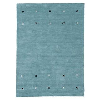 carpetfine Wollteppich Gabbeh Uni Türkis 120x170 cm
