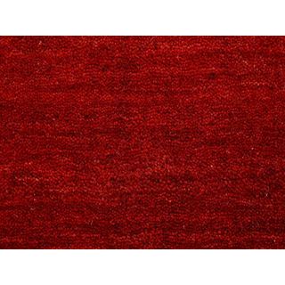 carpetfine Wollteppich Gabbeh Uni Rot 120x170 cm