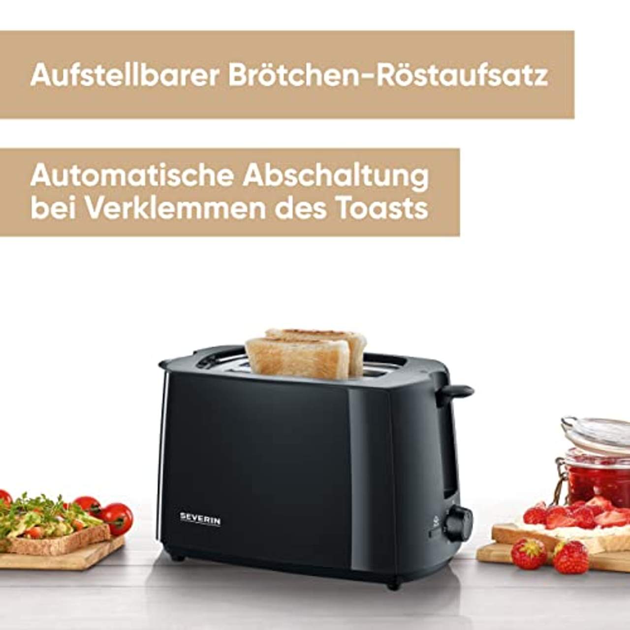 SEVERIN Automatik-Toaster Inkl Brötchen-Röstaufsatz