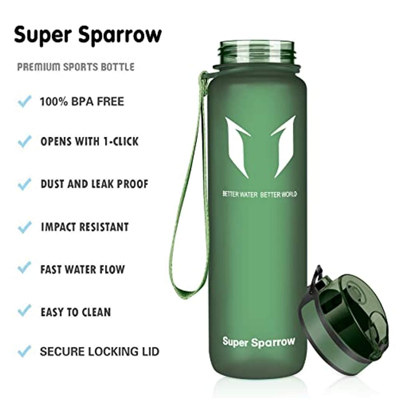 Super Sparrow Trinkflasche Sports Wasserflasche 1L