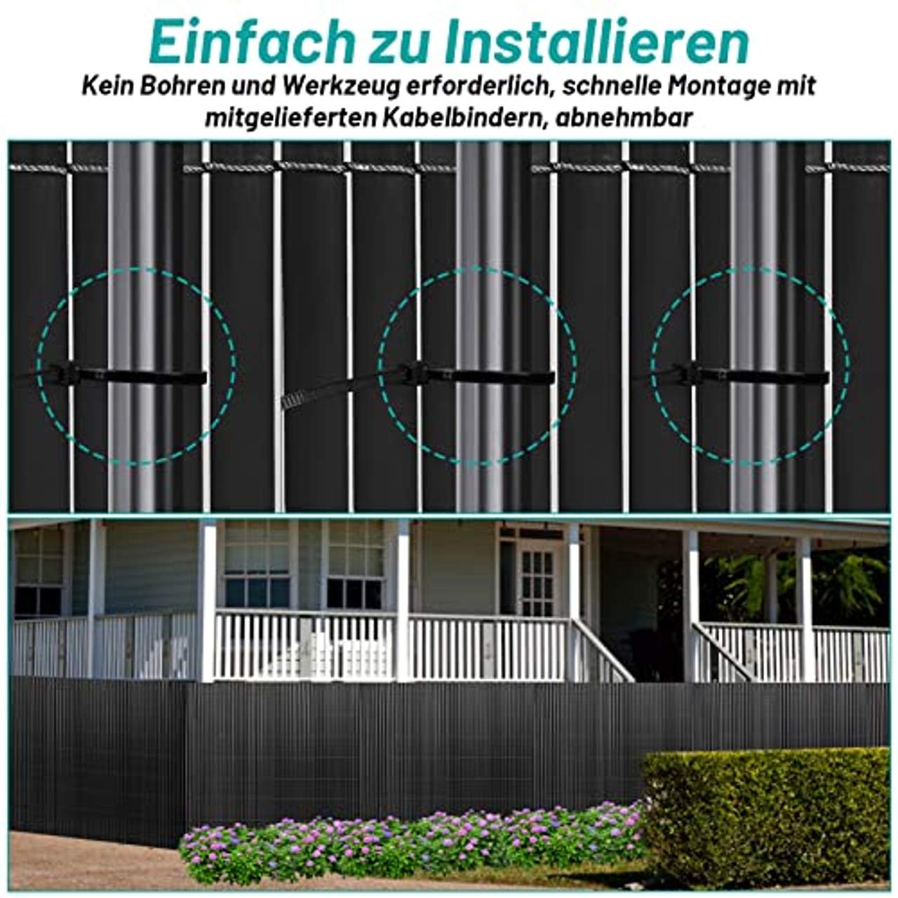 VINGO PVC Sichtschutzmatte Sichtschutzzaun Balkon Zaun Sichtschutz