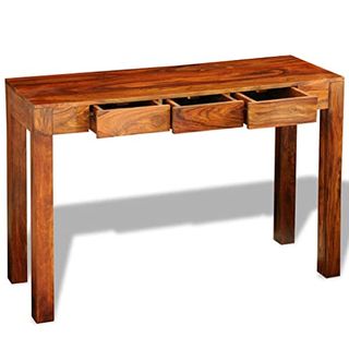 vidaXL Massivholz Sheesham Konsolentisch 80 cm Konsole Beistelltisch