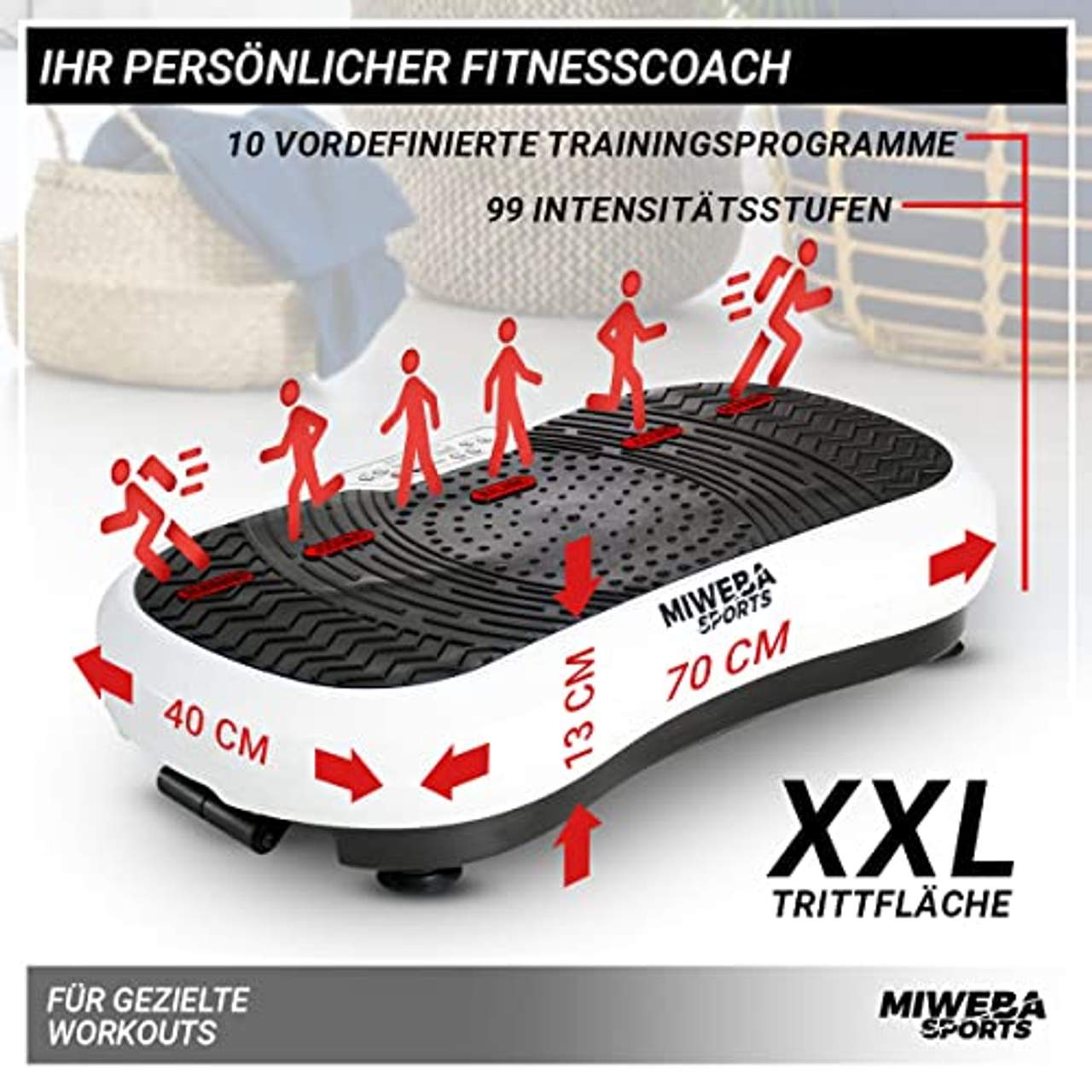 Miweba Sports Fitness 2D Vibrationsplatte MV100-3