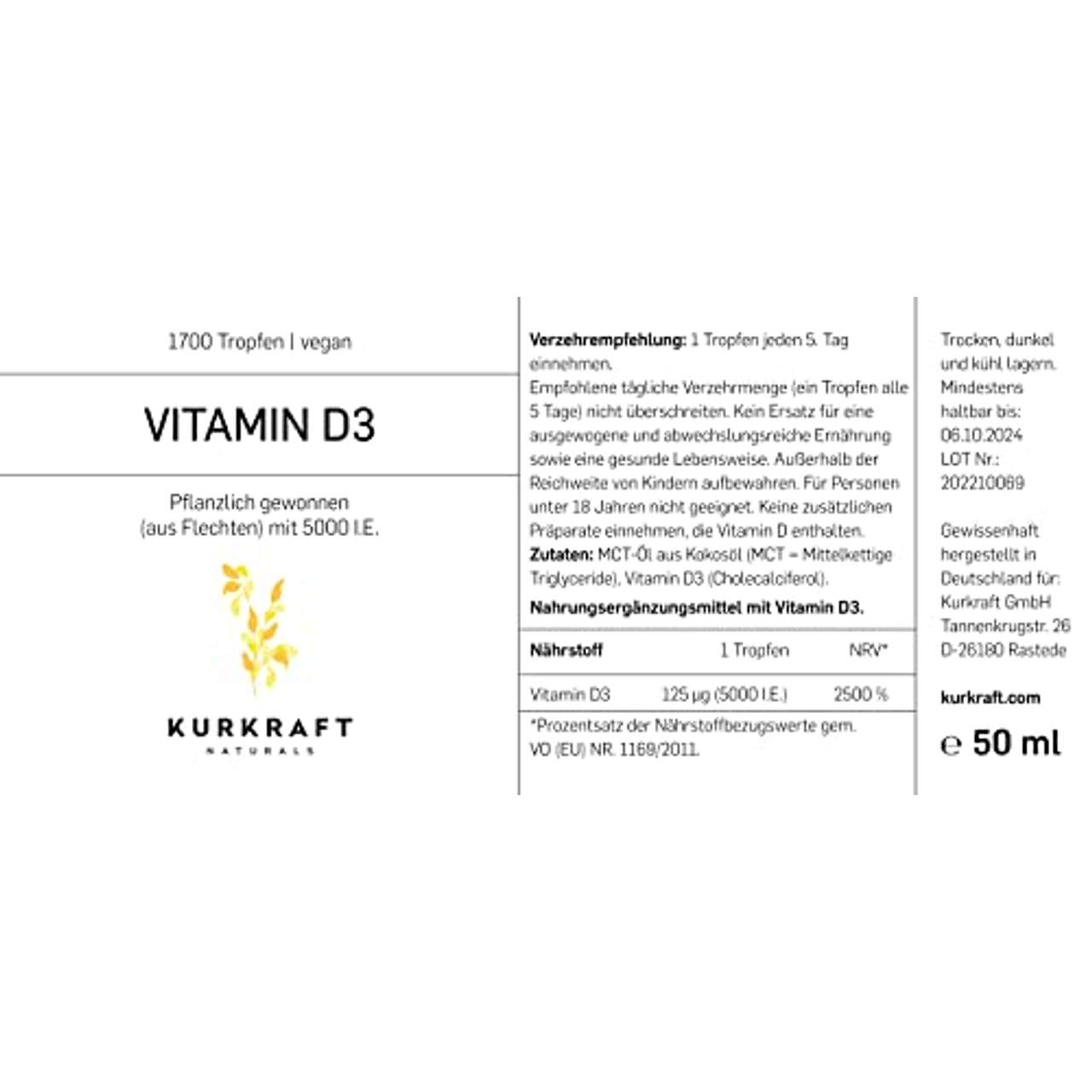 Kurkraft Vitamin D3-5000 I.E