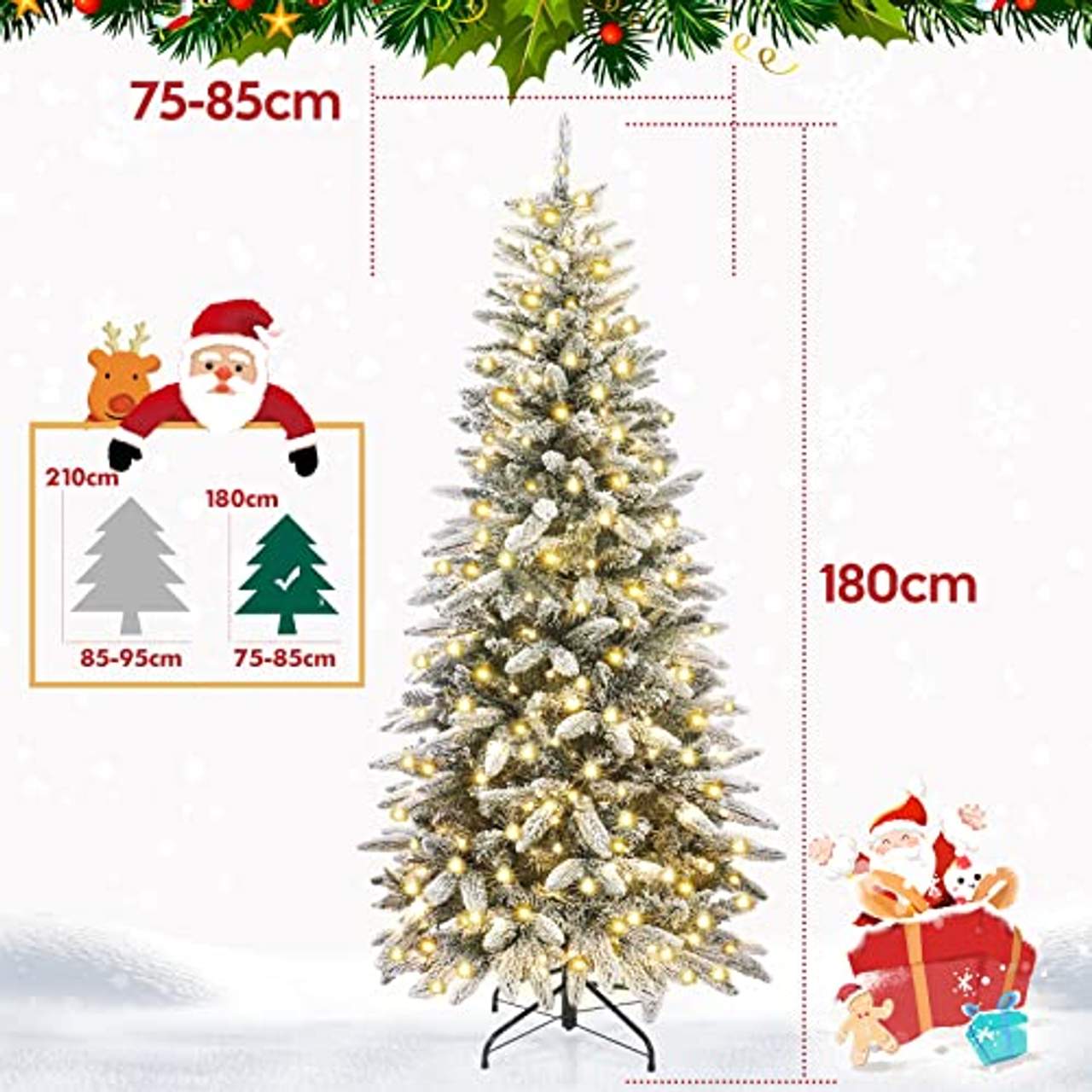 Yorbay Künstlicher LED-Weihnachtsbaum Slim