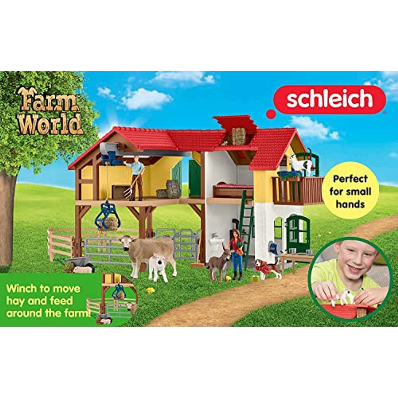 Schleich 42407 Bauernhaus mit Stall und Tieren