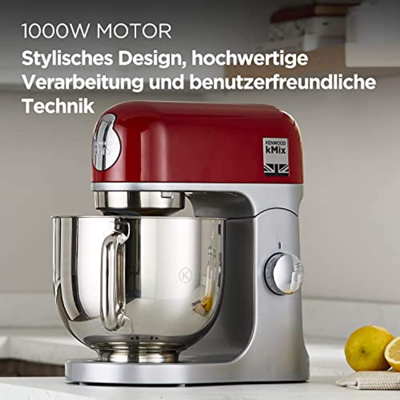 Kenwood KMX750RD Küchenmaschine Hochwertiges Metallgehäuse