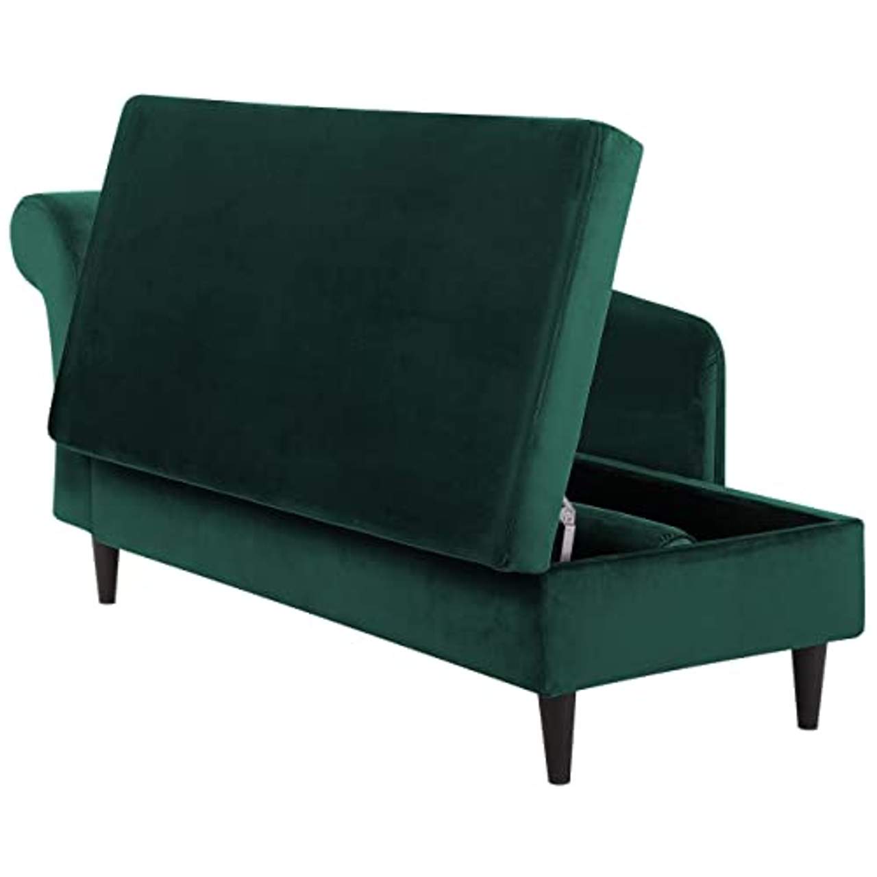 Beliani Moderne Chaiselongue mit angenehmer Polsterung aus Samtstoff in Smaragdgrün Luiro