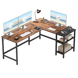 CubiCubi L-förmiger Computertisch Industrial Office Eckschreibtisch Schreibtisch