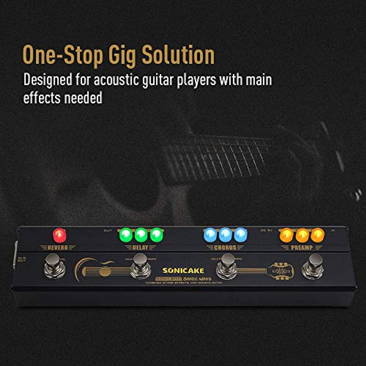 SONICAKE Multi Effektpedal Gitarre Akustikgitarre DI Box Multi Effektpedal