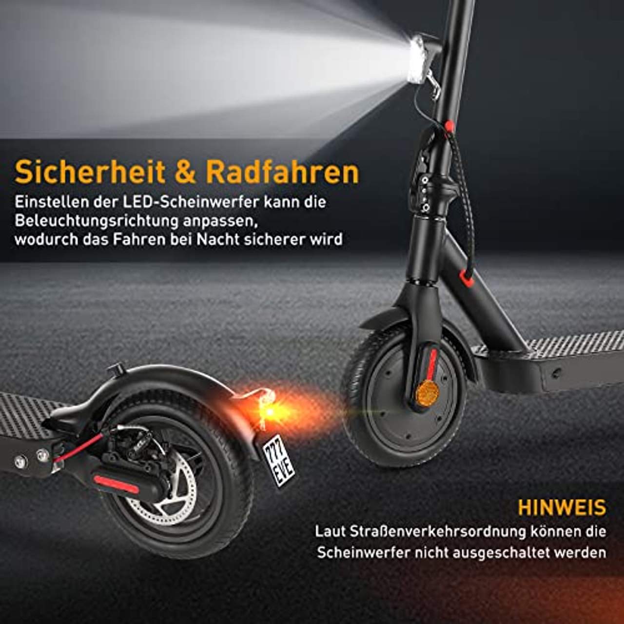 E Scooter mit Straßenzulassung ABE Elektroroller Belastung bis 120kg