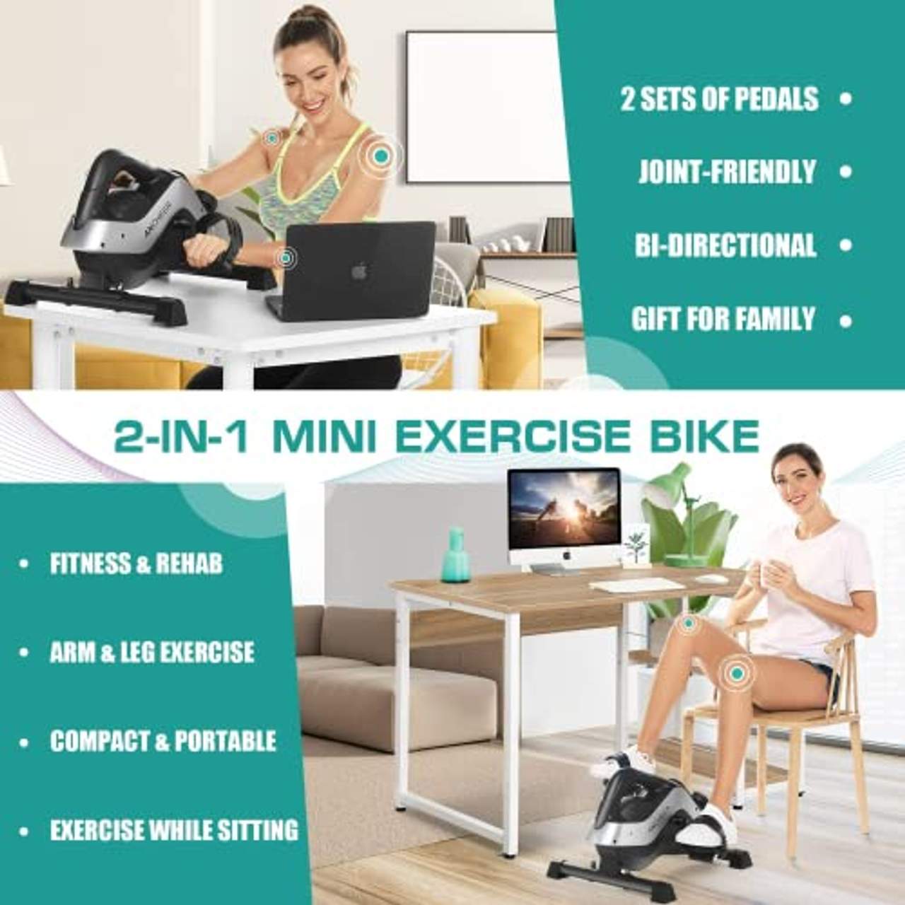 ANCHEER Mini Heimtrainer Arm- und Beintrainer Pedaltrainer