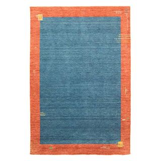 Morgenland Gabbeh Teppich Barossa Blau Handgewebt Bordüre 240 x 170 cm