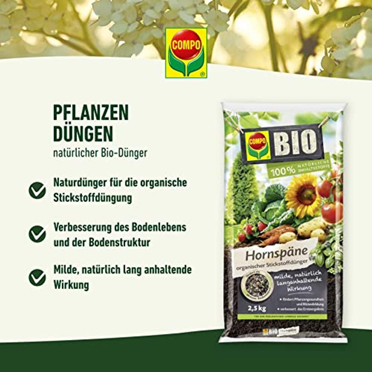Compo BIO Hornspäne Hochwertiger und natürlicher Stickstoffdünger
