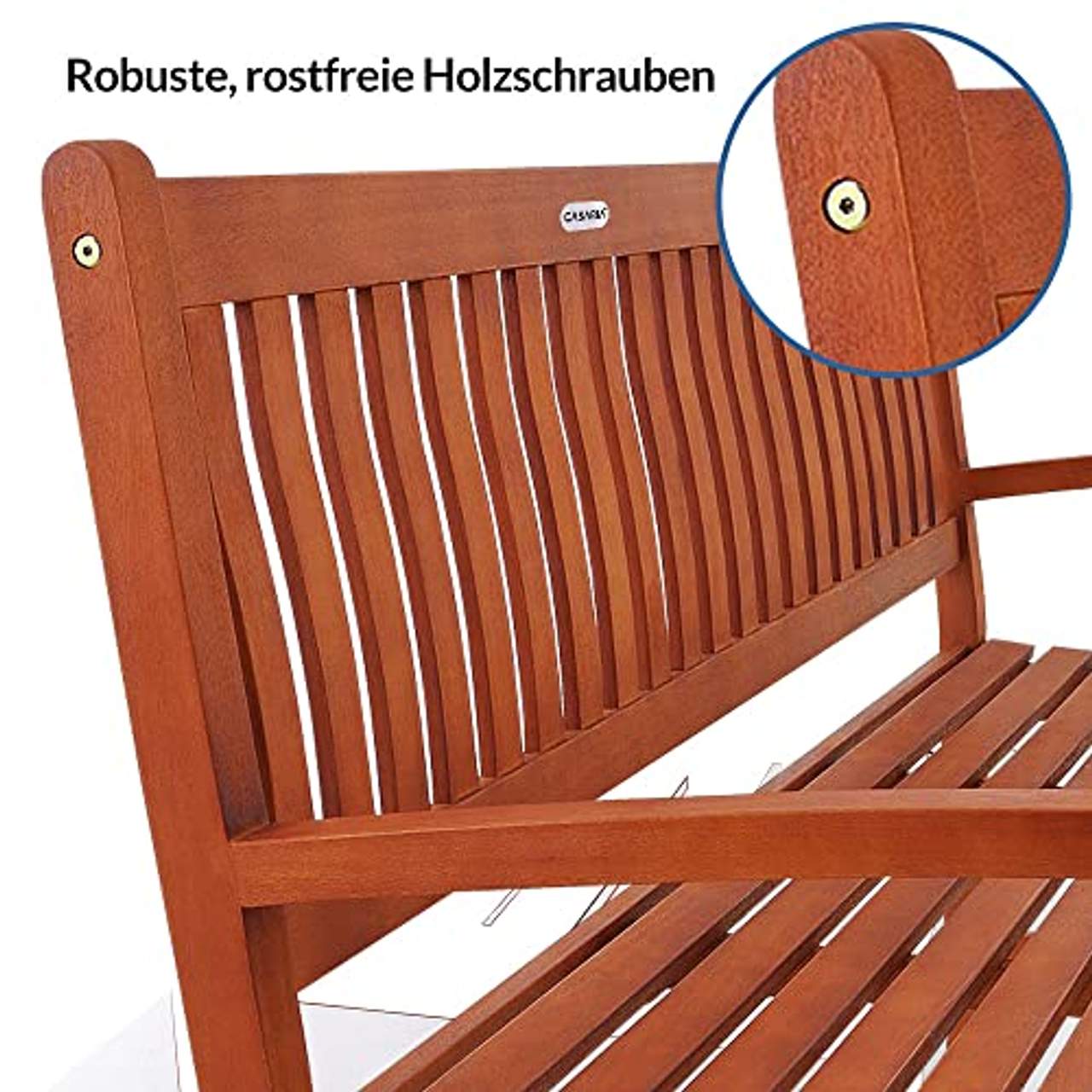 Casaria Holzbank Maxima 3-Sitzer 152 cm FSC-zertifiziertes