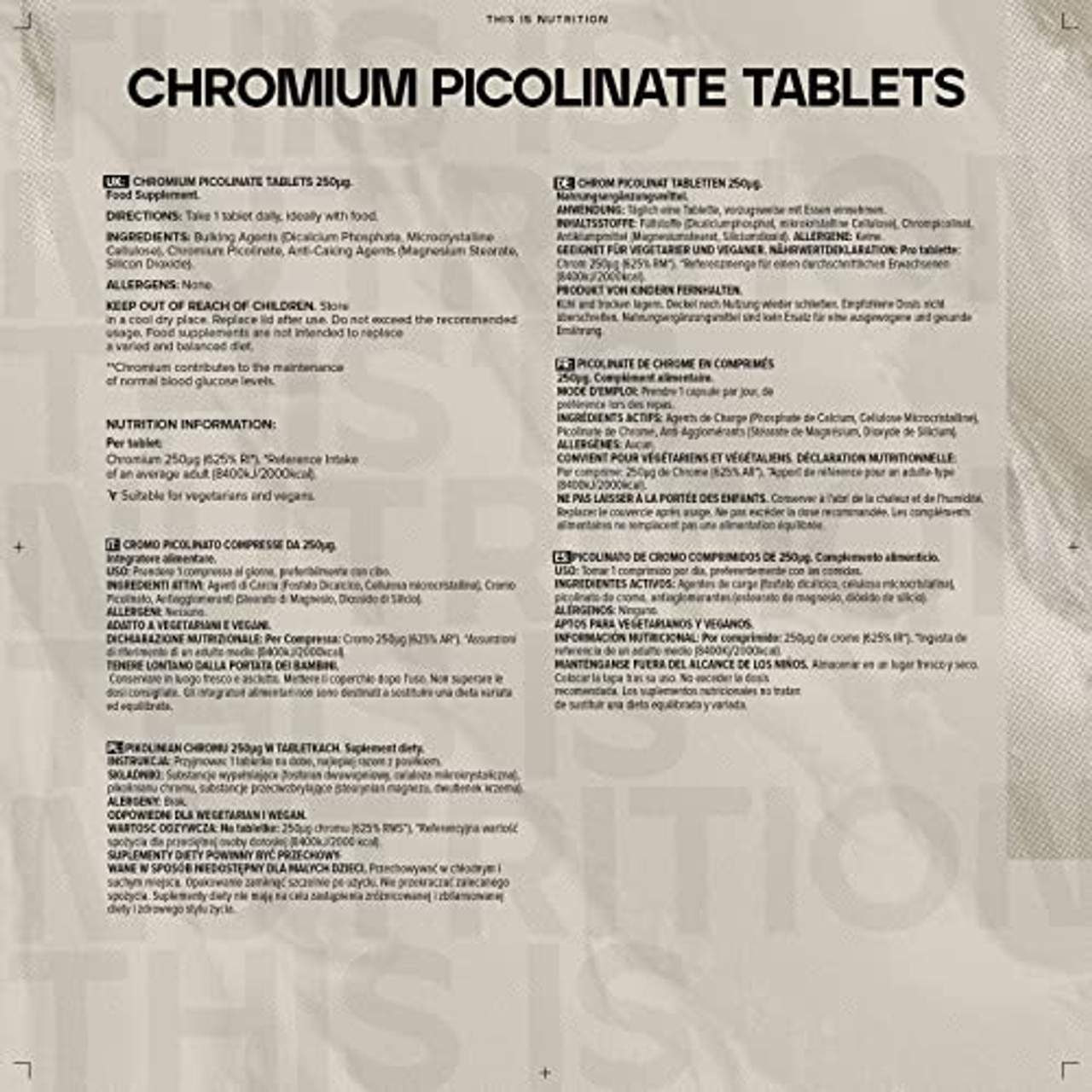 Bulk Chrom Picolinat Tabletten