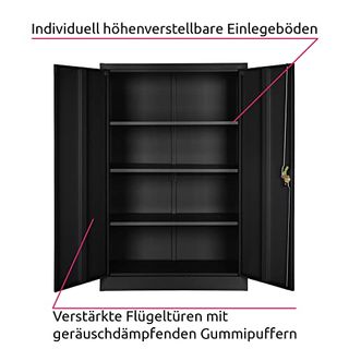 TecTake 800598 Aktenschrank Individuell höhenverstellbare Einlageböden