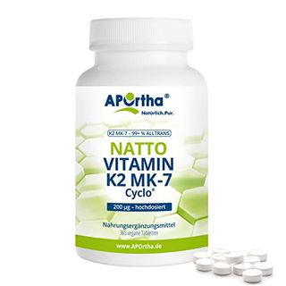 APOrtha Vitamin K2 MK7 200 µg 99+% ALL-Trans I 365 vegan Tabletten hochdosiert