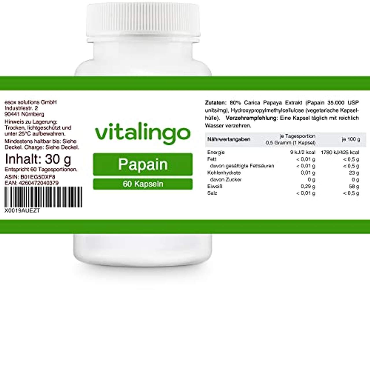 vitalingo Papain Enzym Kapseln