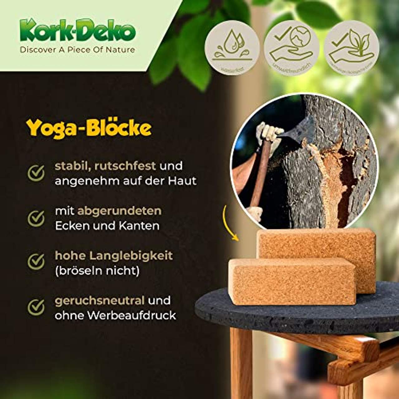Yoga-Block Kork einzeln oder Set