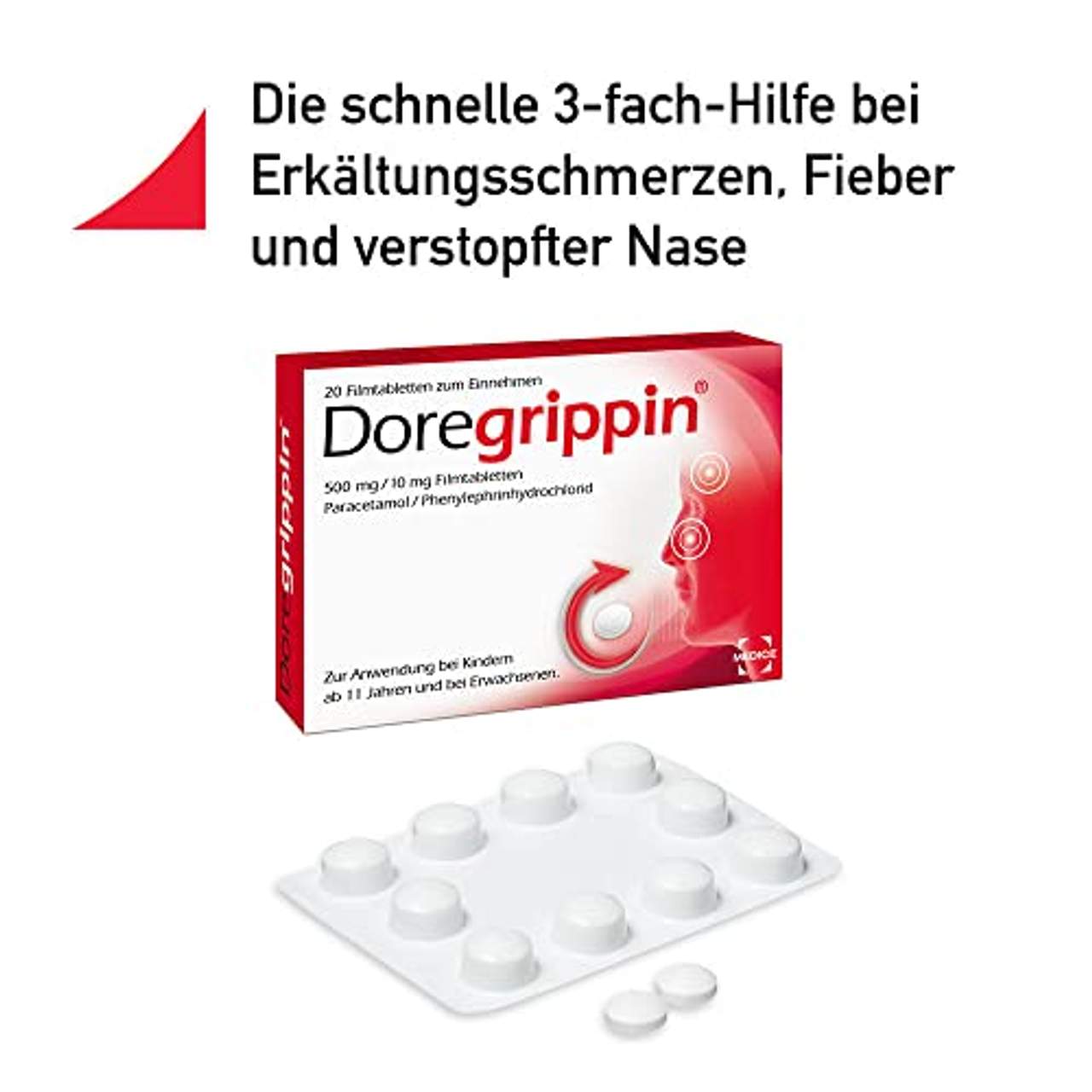 Doregrippin Die schnelle 3-fach-Hilfe bei Erkältungsschmerzen