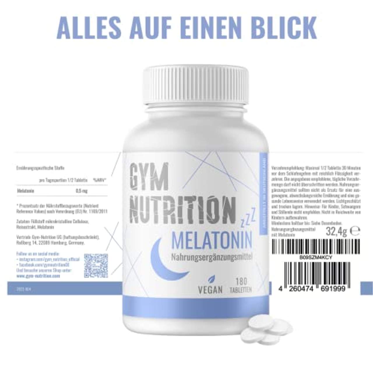 Gym Nutrition Melatonin Tabletten