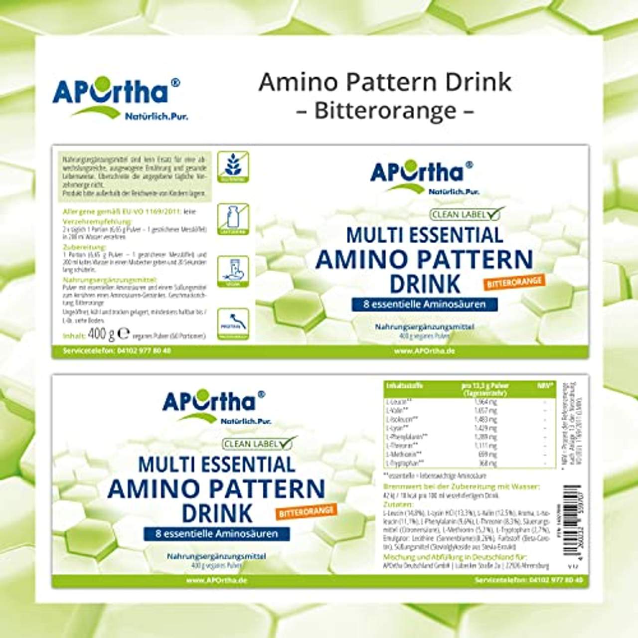APOrtha Multi essential Amino Pattern I 400 g Bitterorange Drink