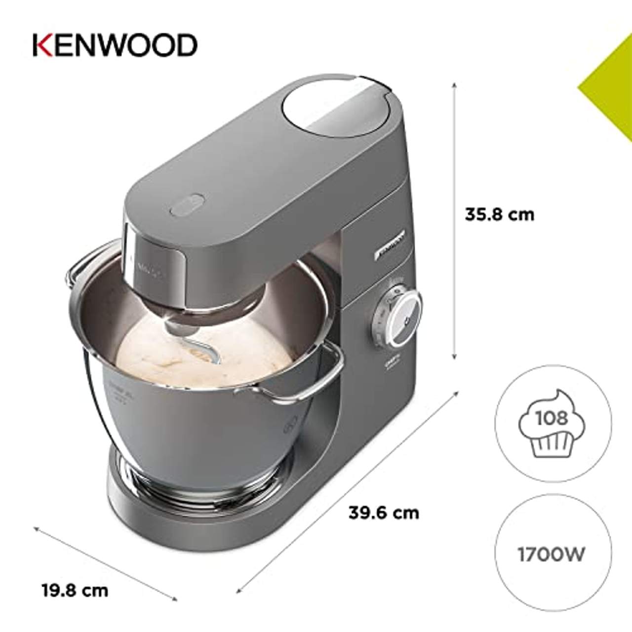 Kenwood Chef KVL8300S Titanium XL Küchenmaschine Silber