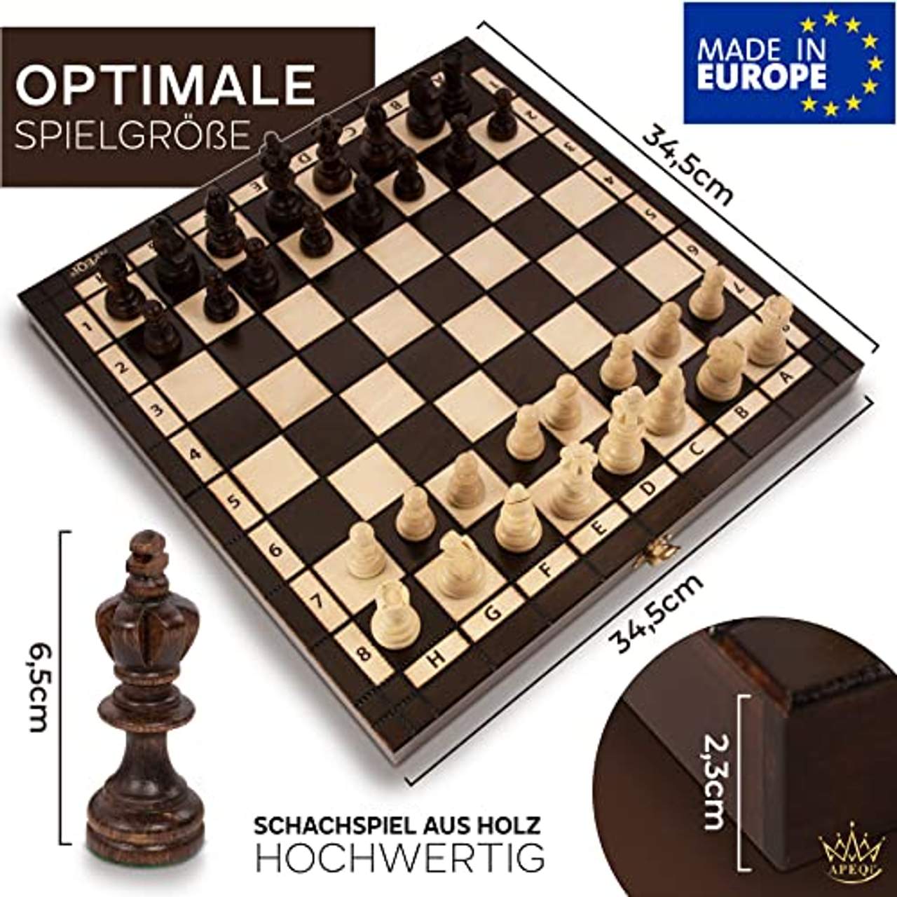 APEQi Royal Schach Schachspiel Holz hochwertig