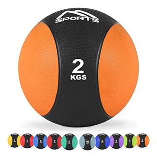 MSPORTS Medizinball 2 kg Professionelle Studio-Qualität