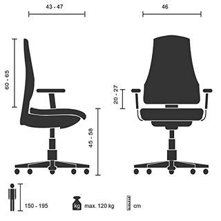 hjh OFFICE 608819 Profi Bürostuhl PRO-TEC 500 Stoff Beige Drehstuhl ergonomisch
