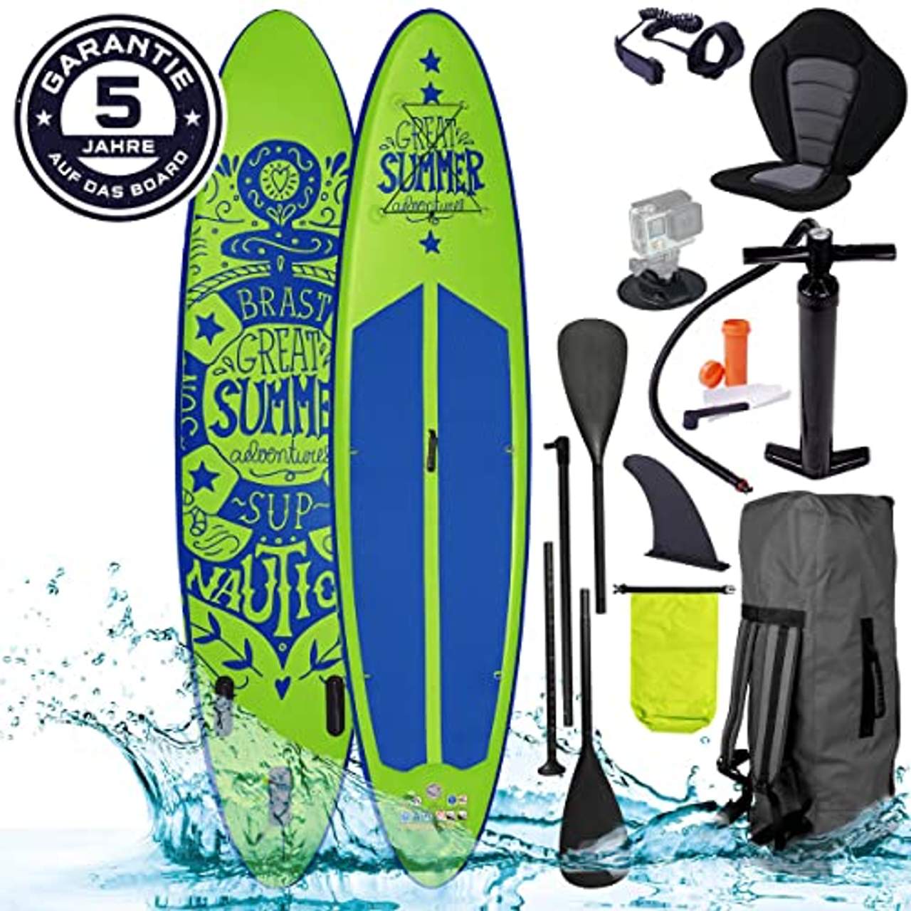 SUP Board Stand up Paddle Paddling Summer Grün 320x76x15cm