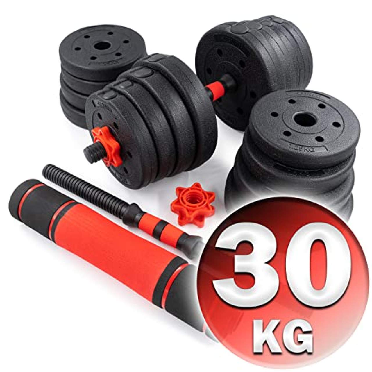 C.P.Sports 2in1 Kurzhantel & Langhantel Set 30kg
