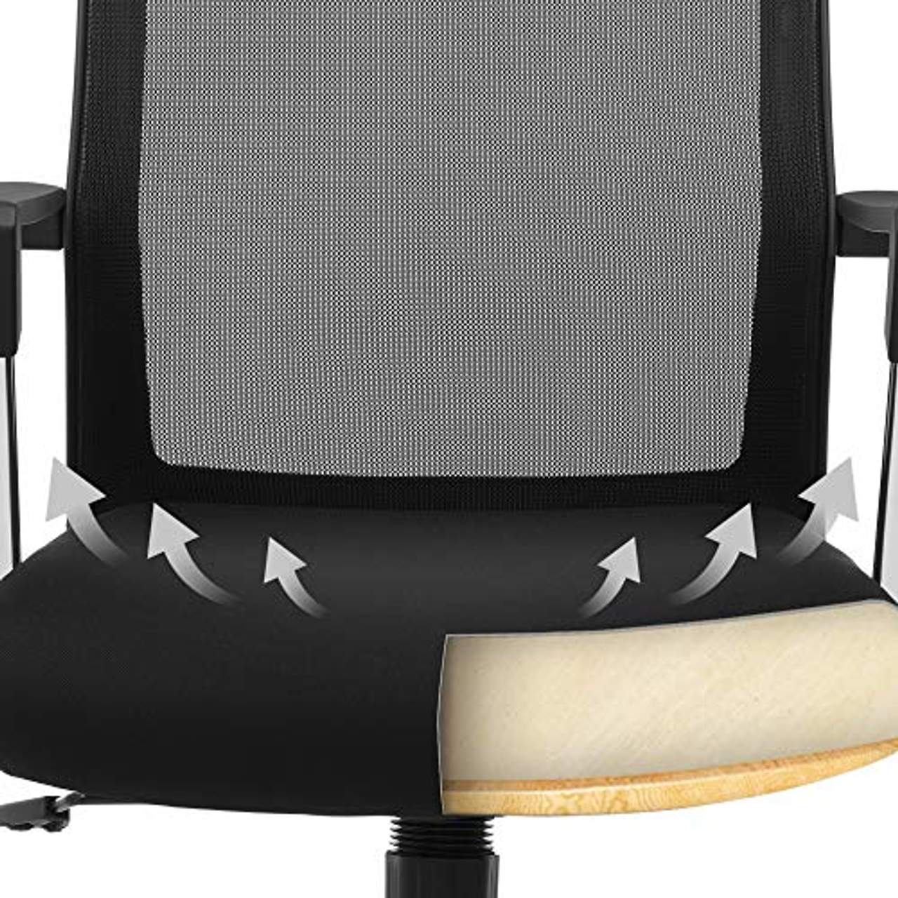 SONGMICS Bürostuhl mit Netzrückenlehne Chefsessel Bürodrehstuhl Drehstuhl höhenverstellbar Wippfunktion