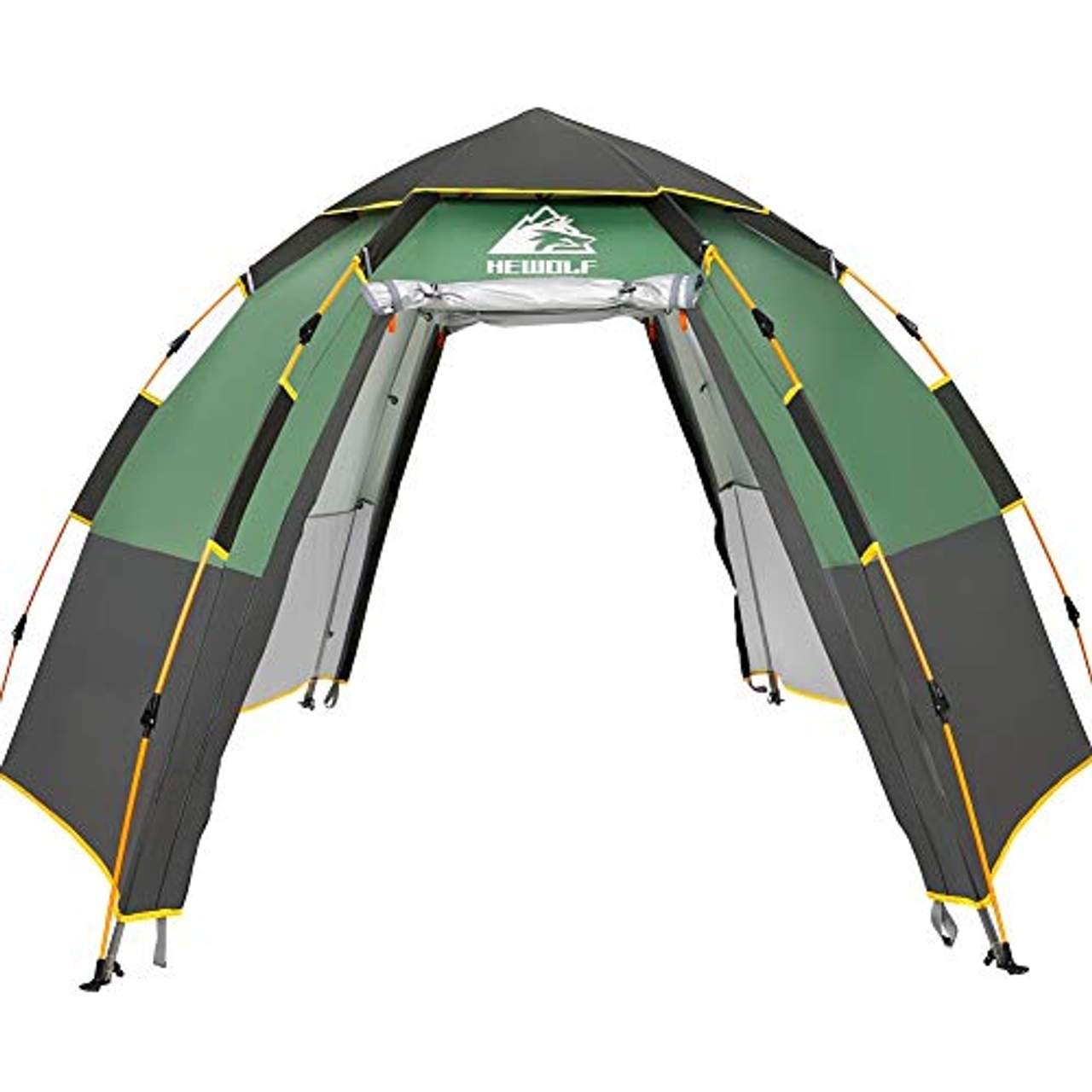 HEWOLF Kuppelzelt 3-4 Personen Campingzelt Wasserdicht Pop Up Zelt UV-Schutz