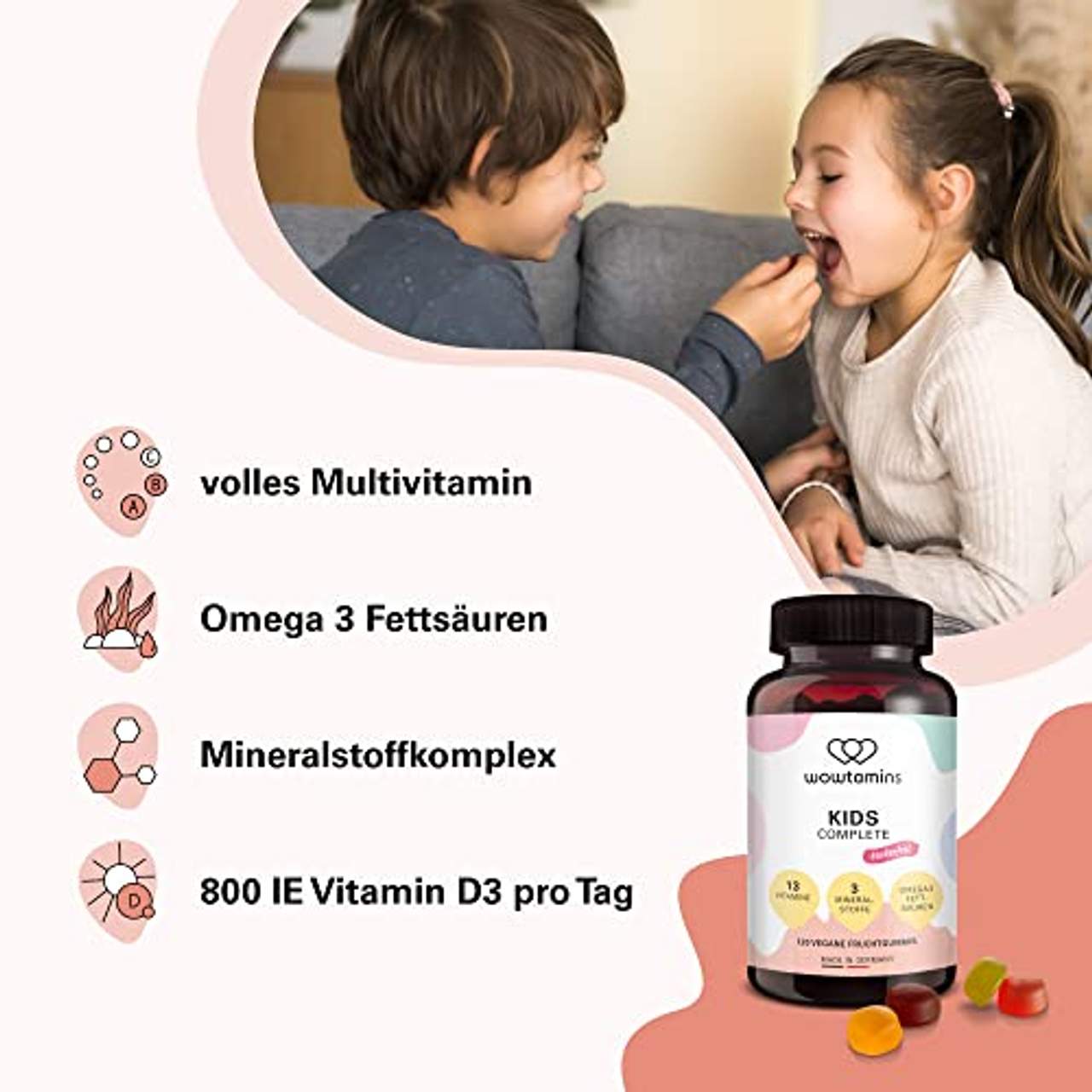 wowtamins Kids Complete leckere Multivitamin-Fruchtgummis