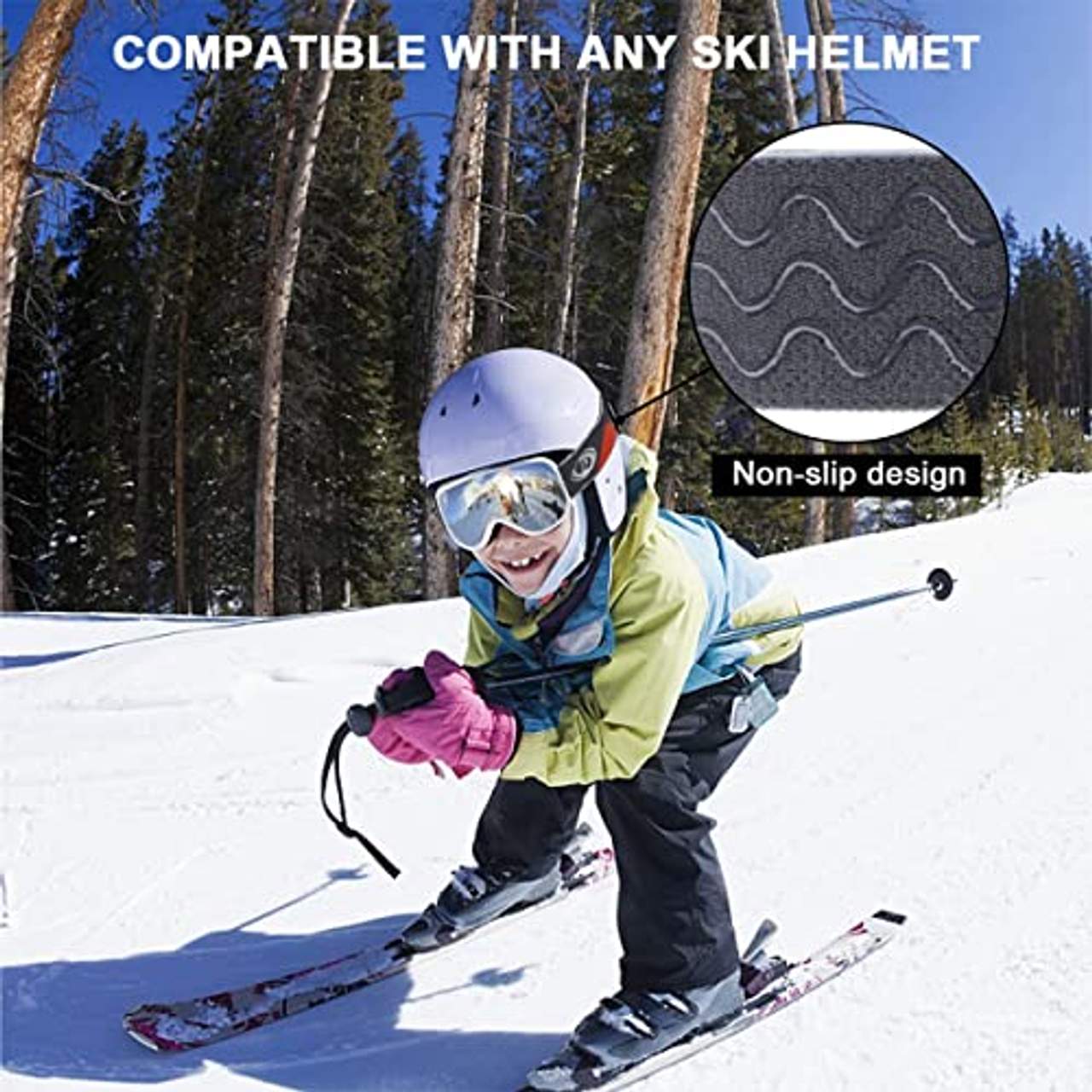 findway Skibrille Kinder Snowboardbrille Helmkompatible Schneebrille Verspiegelt