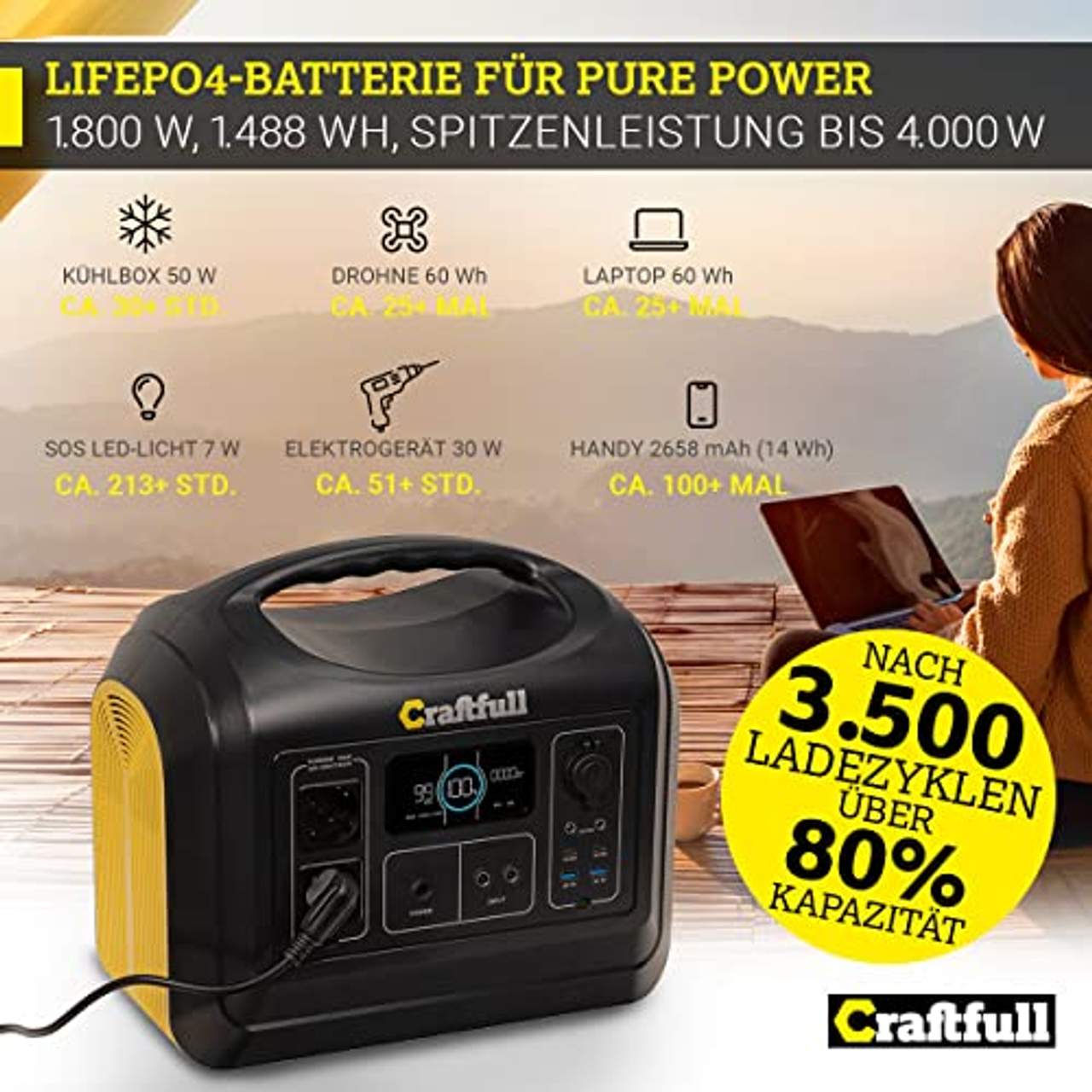 Craftfull Powerstation CP-1800 Bis 4000 Watt