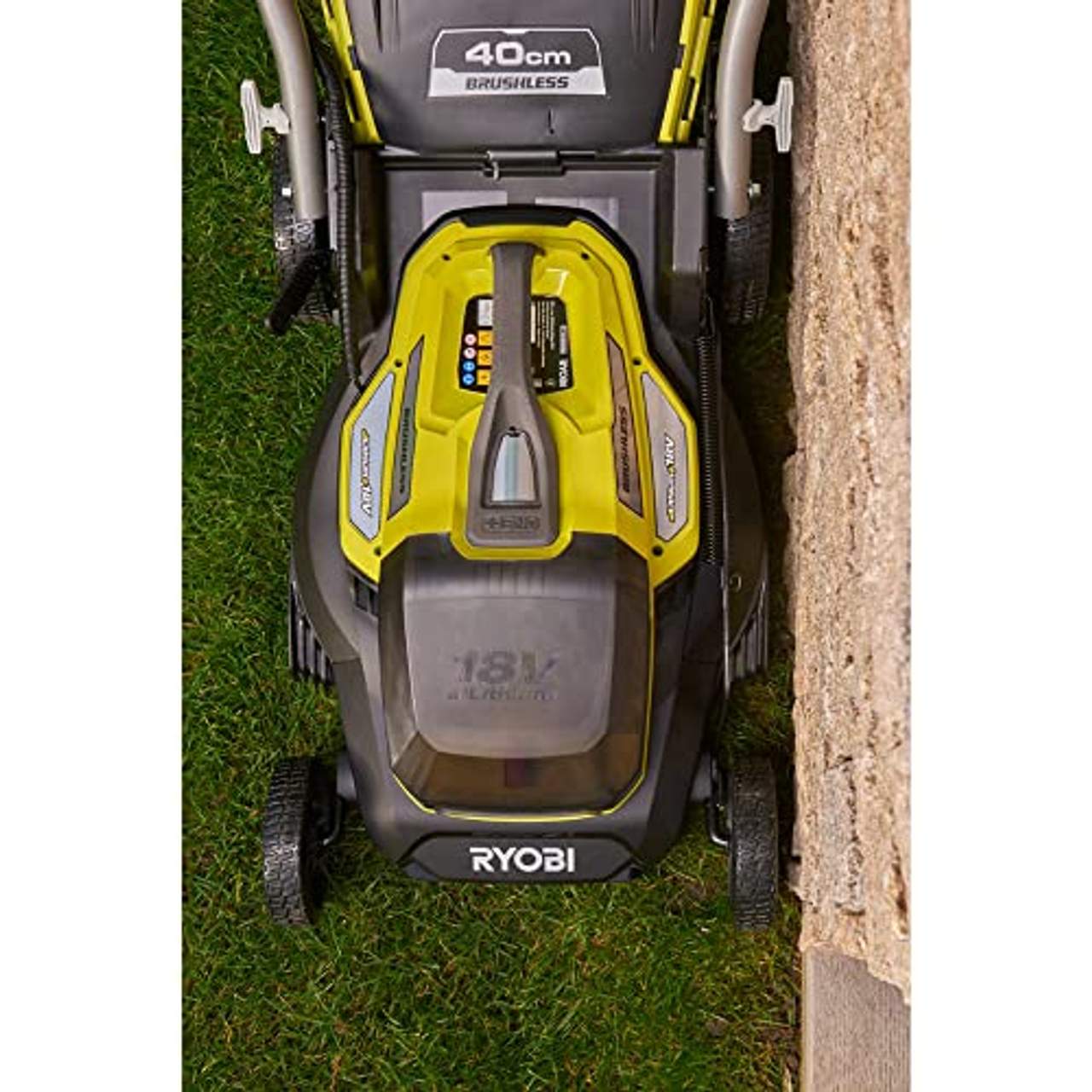 Ryobi RY18LMX40A-240 18V Cordless Lawnmower with 2 Batteries and Charger 40 cm Cutting Width