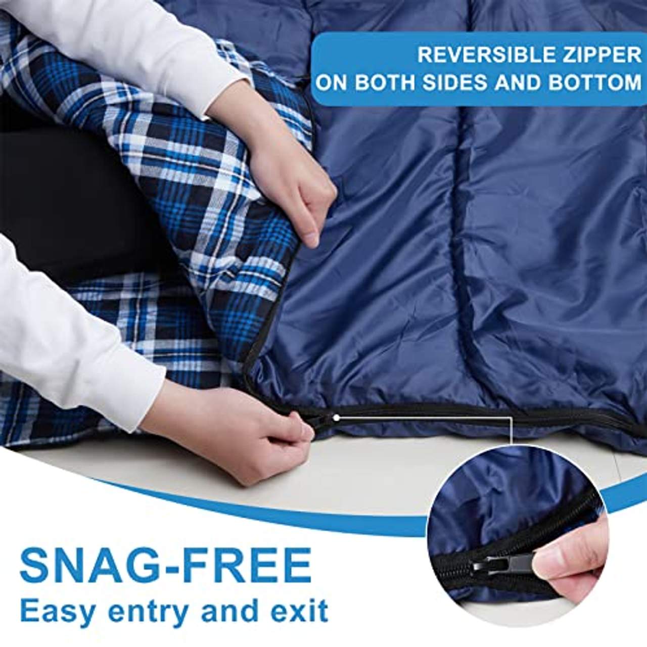 Agemore Baumwollflanell-Doppelschlafsack für Camping