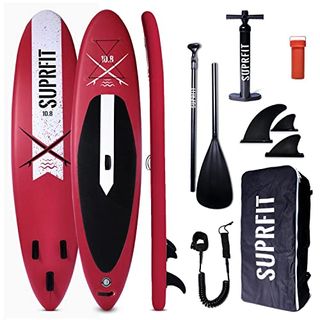 Suprfit Lailani Red SUP Board I Stand up Paddle Board I Komplettset: Paddelboard