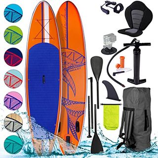 SUP Board Stand up Paddle Paddling Surfboard Shark Orange