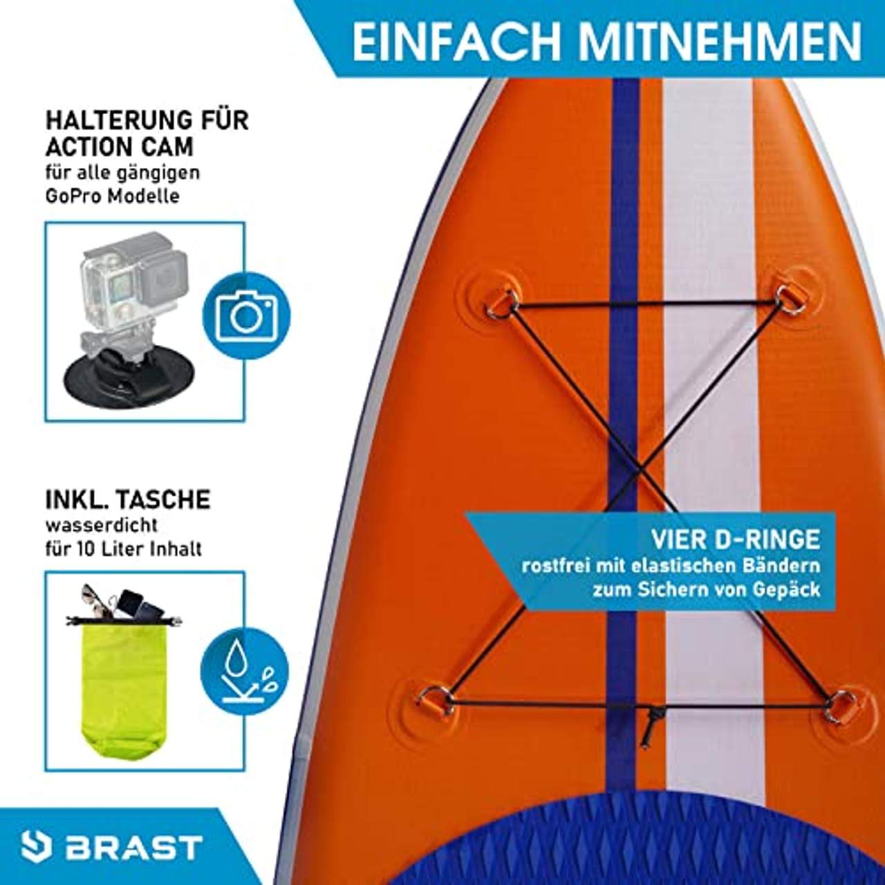 SUP Board Stand up Paddle Paddling Surfboard Shark Orange